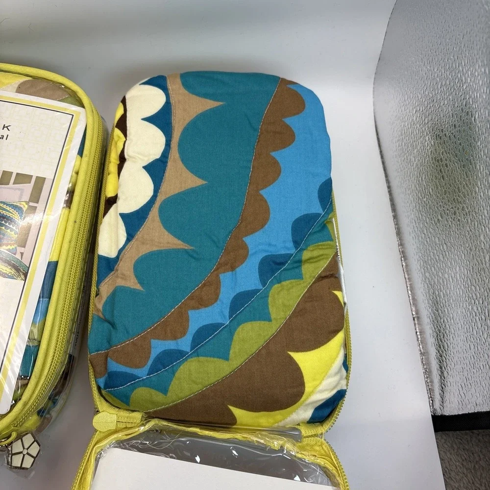 Lot 2  Turk Pillow Vivacious King Sham Cotton Quilted Blue Green NIP‎